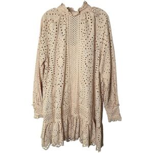 Saints and Hearts Cream Eyelet Lace Dress Sz Lg NWT